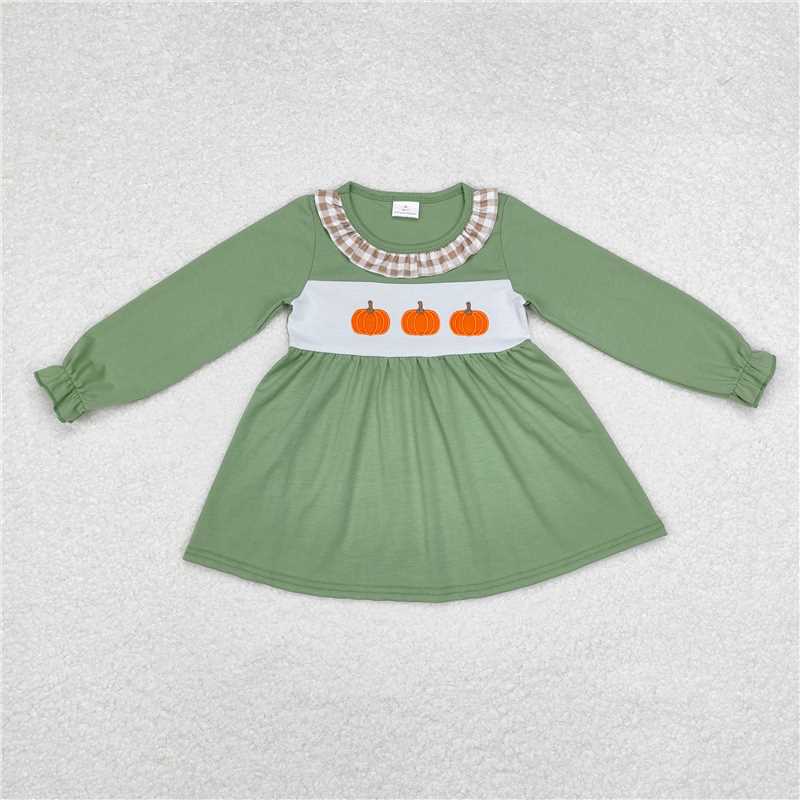 GT0711  Baby Girls Halloween Pumpkins Long Sleeve Tunic Tops