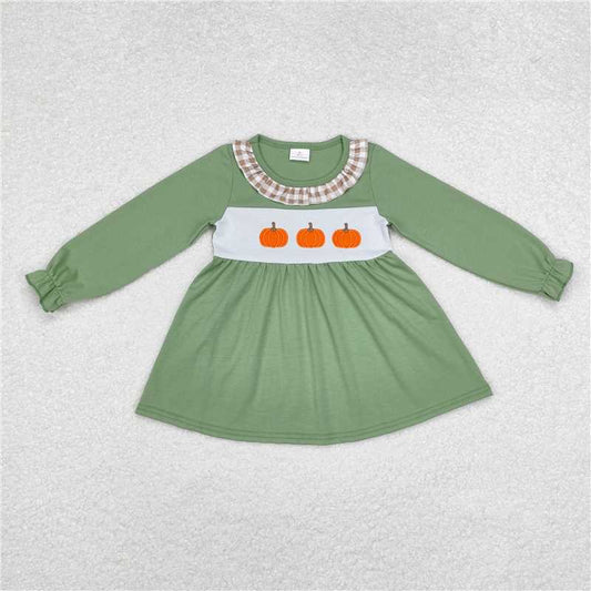 GT0711  Baby Girls Halloween Pumpkins Long Sleeve Tunic Tops