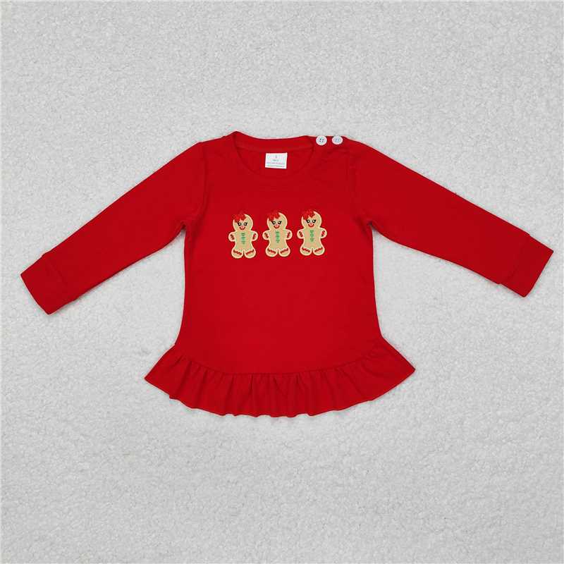 GT0702  Sibling Boys Girls Christmas Gingerbread Tee Shirts Tops