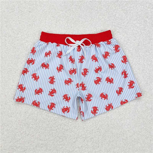 USA Warehouse (IN STOCK) S0465 Stripe crab kids boys summer swim trunks