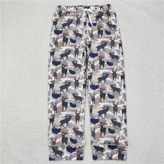 P0563  Adult Women Deers Hunting Camo Bottom Pants Pajamas