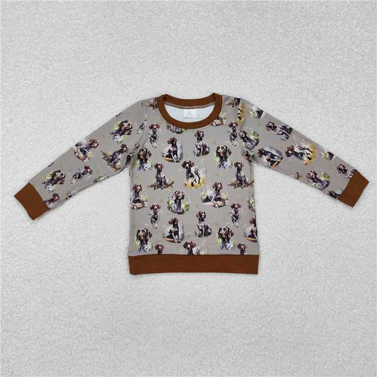 6 A30-1  Baby Boys Dog Hunting Field Long Sleeve Tee Shirts Tops Preorder