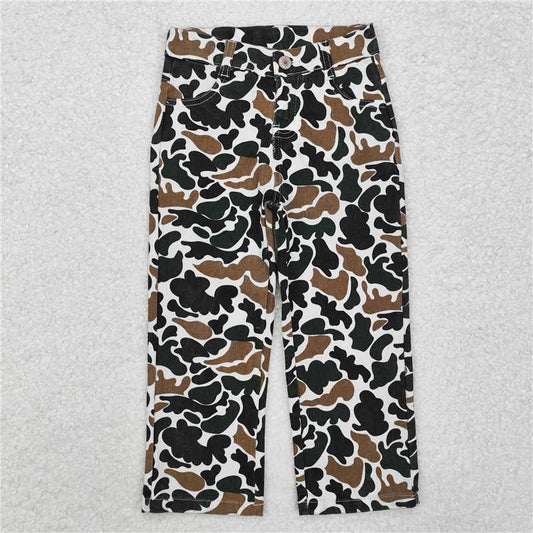 P0594  Baby Boys Brown Duck Camouflage Denim Strait Pants
