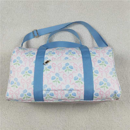 USA Warehouse (IN STOCK) BA0294 Light blue ruffle band floral bow women duffel bag