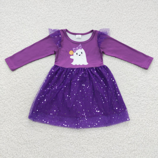 GLD0314  Baby Girls Purple Ghost Sparkle Tutu Dresses