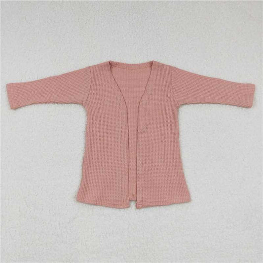 GT0248  Baby Girls Pink Color Long Sleeve Fall Cardigans Tops