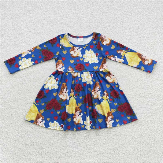 GLD0228  Baby Girls Princess Flowers Knee Length Dresses