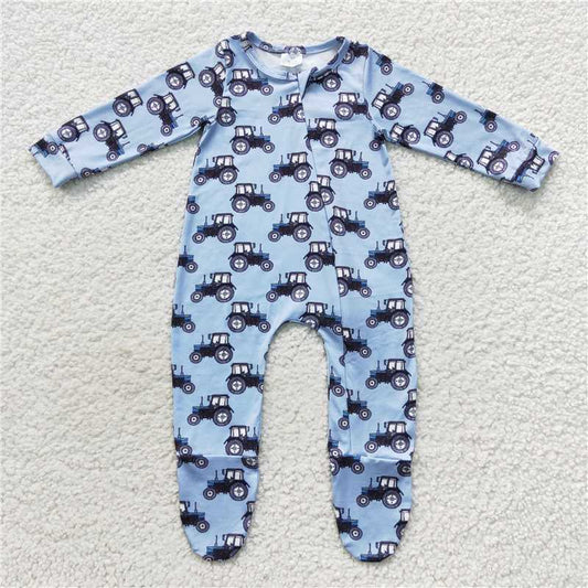 RTS LR0537 Blue Trucker Zipper Long Sleeve Bodysuit