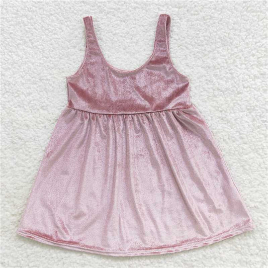GSD0454  Baby Girls Floral Tee Shirt Top Velvet Suspender Dresses