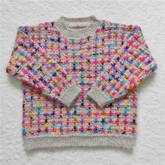 GT0302  Coloful long sleeves kids girls sweater