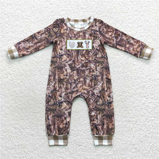 USA Warehouse (IN STOCK) LR0527 Baby Boys Hunting Boots Turkey Deer Camo Fall Rompers