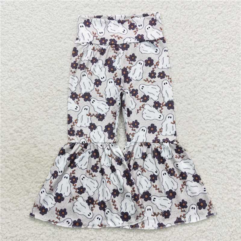 P0257  Baby Girls Grey Halloween Ghost Bell Pants
