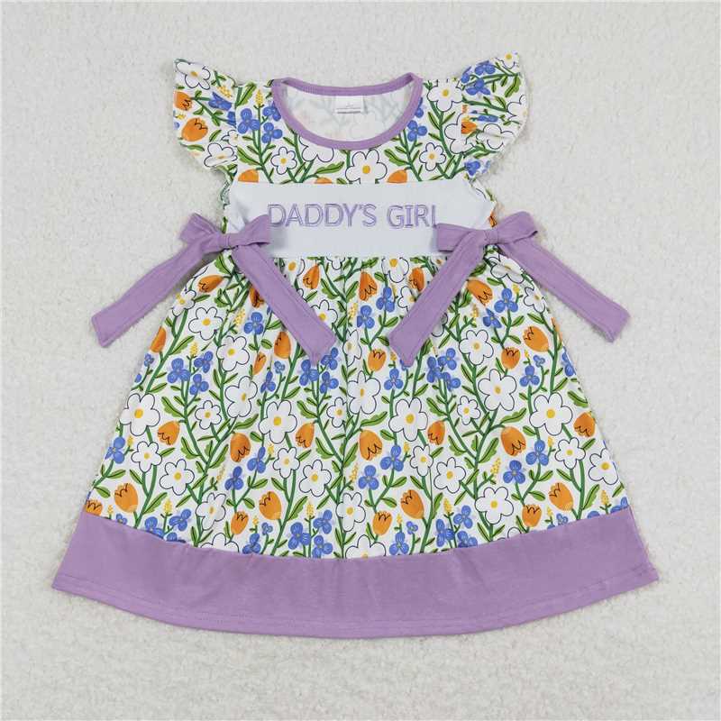 GSD0753  Lavender floral daddy's girl children dresses