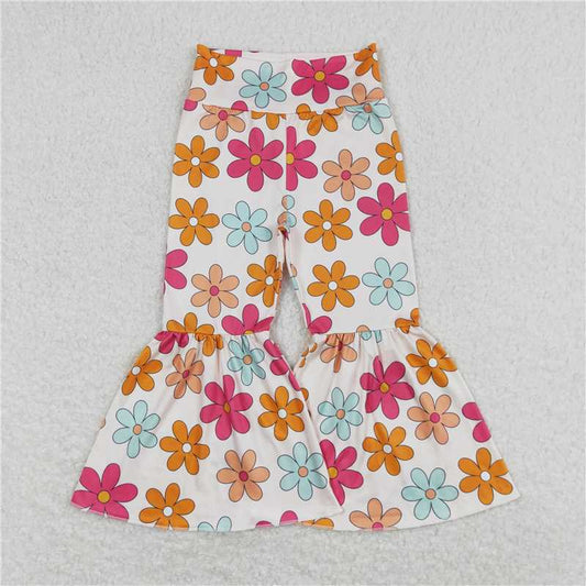 P0451  Baby Girls Flowers Western Bell Pants