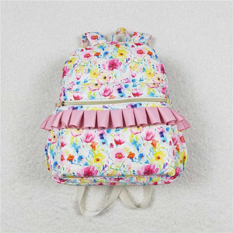 USA Shop (in stock)BA0174  Baby Kids Girls Pink Flowers Backpack Back Bags