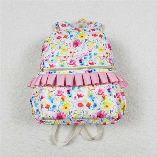 USA Shop (in stock)BA0174  Baby Kids Girls Pink Flowers Backpack Back Bags