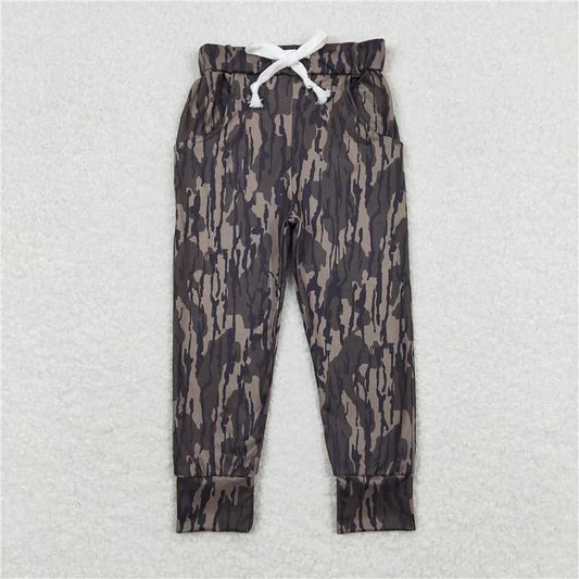 P0432  Baby Boys Camo Green Branches Pockets Pants