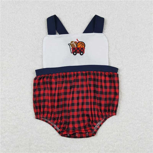 SR0753 Baby Infant Boys Balls Straps Rompers