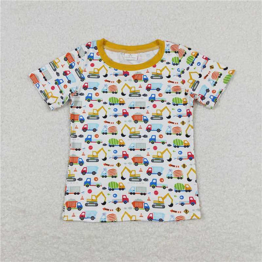BT0555  Baby Boys Construction Short Sleeve Tee Shirts Tops