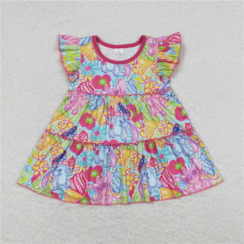 GT0471  Flutter sleeves ice cream koala girls summer shirt