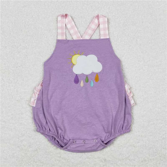 SR1071  Baby Girls Rainy Ruffle Rompers Sibling Summer Outfits Clothes Sets