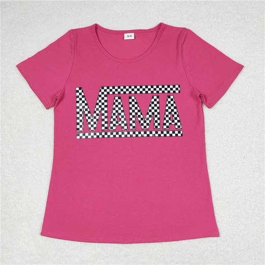 GT0574   Adult Women Mama Pink Short Sleeve Tee Shirts Tops