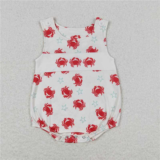 SR1186 Baby Infant Boys Crabs Sleeveless Rompers