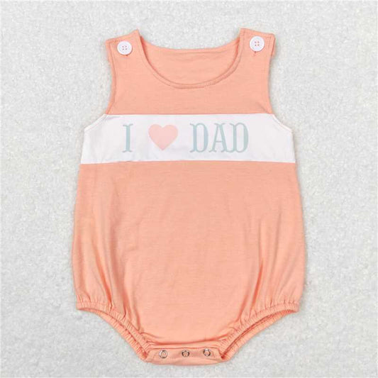 SR1350 	Baby Boys I Love Dad Sleeveless Summer Rompers