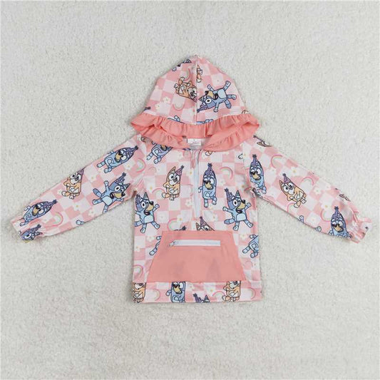 GT0633  Baby Girls Dogs Rainbow Sibling Hooded Top Dresses