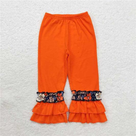 P0611  Baby Girls Ruffle Green Cotton Bottom Pants