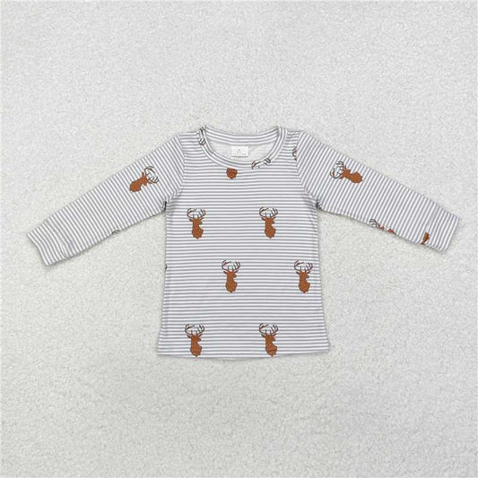 BT0854  Baby Boys Deers Hunting Long Sleeve Tee Shirts Tops
