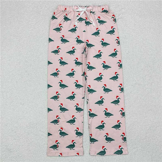 P0637  Adult Women Christmas Ducks Pocket Bottom Pants Pajamas