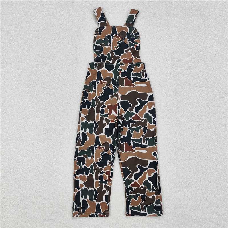 SR1988  Baby Boys Dark Brown Camo Straps Jumpsuits
