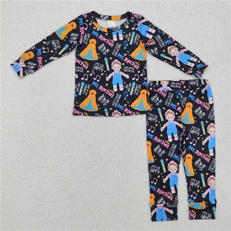 GLP2271Black long sleeves teacher music girls pajamas