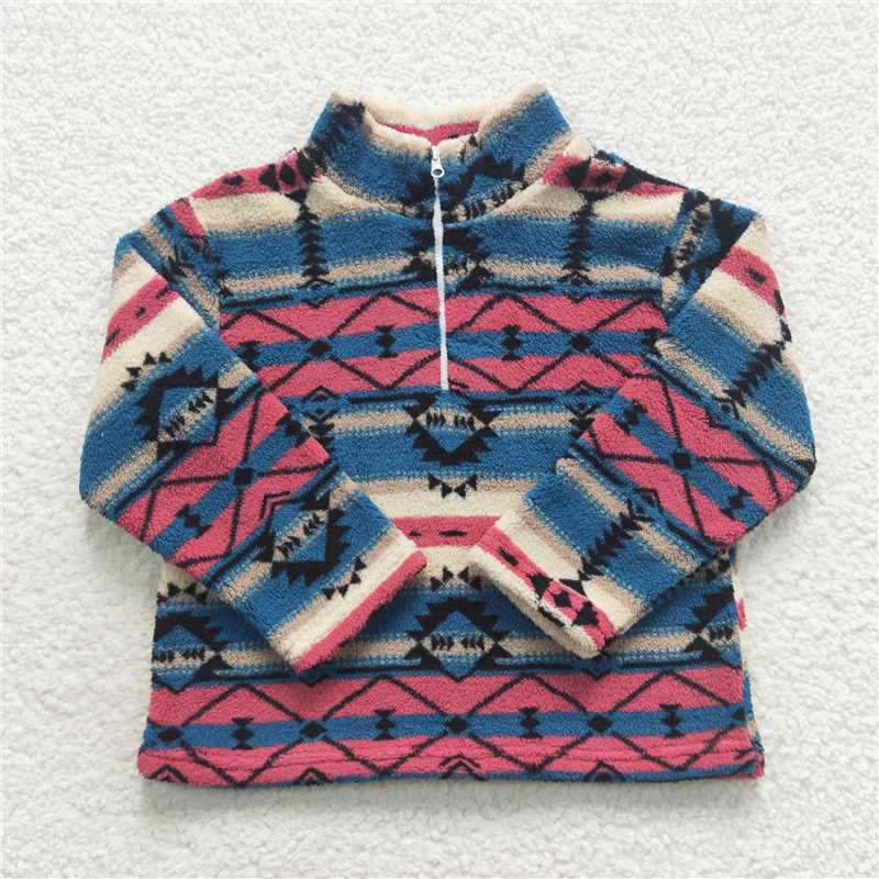 Baby Boys Fall Plush Camouflage Zip-Up Pullover T-Shirt