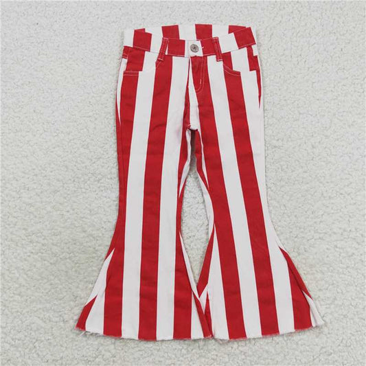 P0246  Baby Girls Pink Colors Valentines Denim Bell Pants Jeans