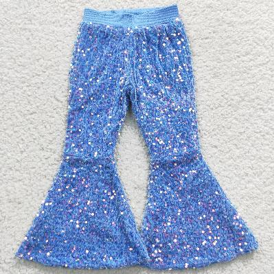 11.11 RTS Sibling 10 Colors Baby Girls Toddler Brithday Party Sequin Glitter Bell Bottom Pants