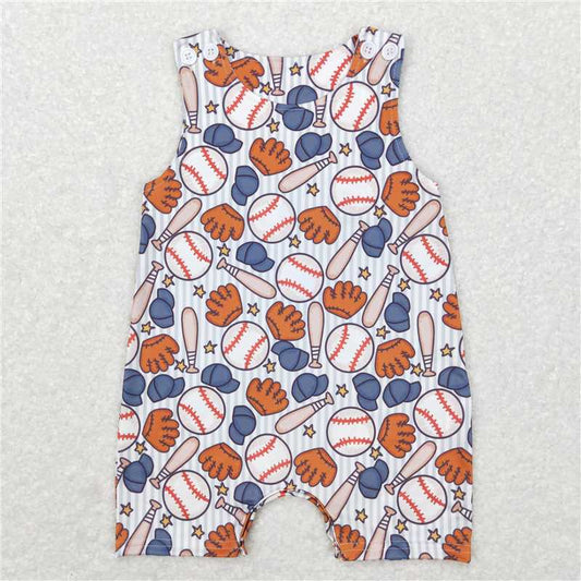 USA Warehouse (IN STOCK) SR0540 Baby Boys Baseball Sleeveless Rompers