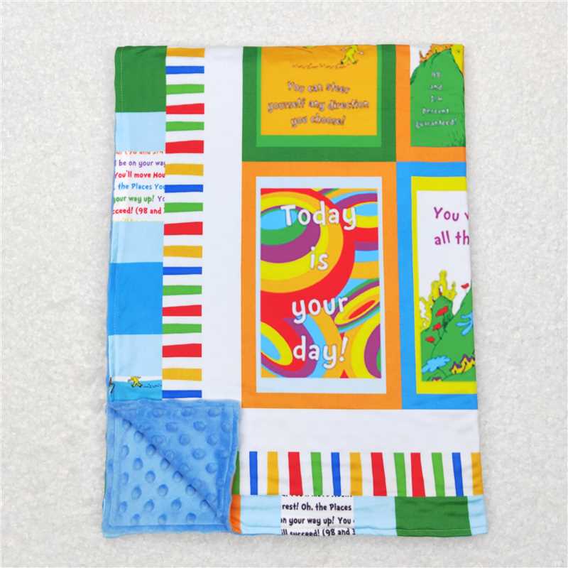 BL0083  Baby Kids Dr Reading Minky Blankets