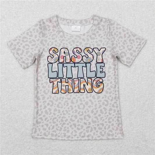 GT0401 Floral sassy little thing leopard short sleeves girls shirt