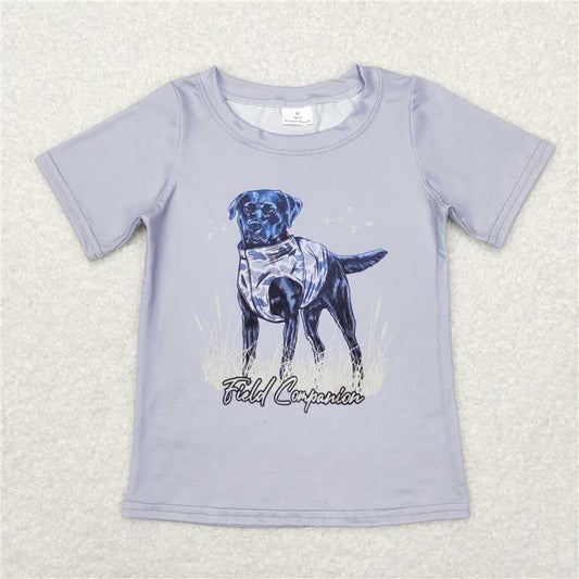 BT0463 Baby Boys Dog Camo Hunting Summer Short Sleeve Tee Shirts Tops