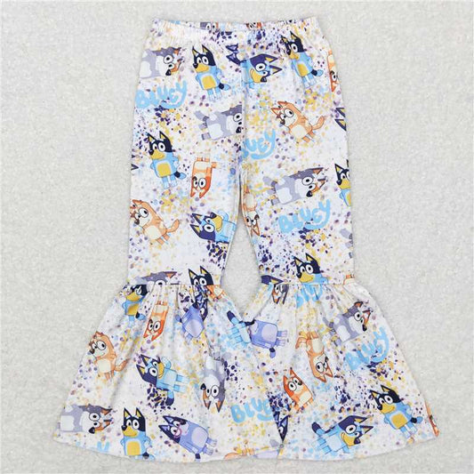 P0370  Baby Girls Dogs Sister Bell Bottom Pants