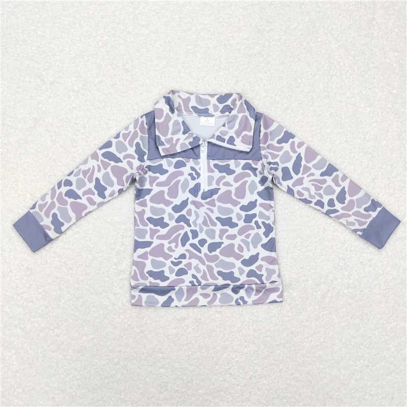 BT0467  Sibling Baby Boys Camouflage Hunting Season Zip Pullovers Tops