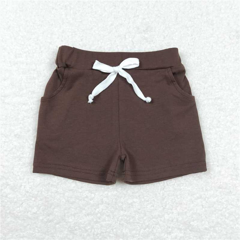 SS0134 RTS NO MOQ Baby Boys Summer Shorts Baby Boys Brown Pockets Shorts