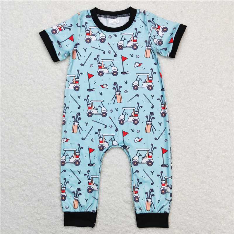 SR0529 Baby Boys Golf Short Sleeve Rompers