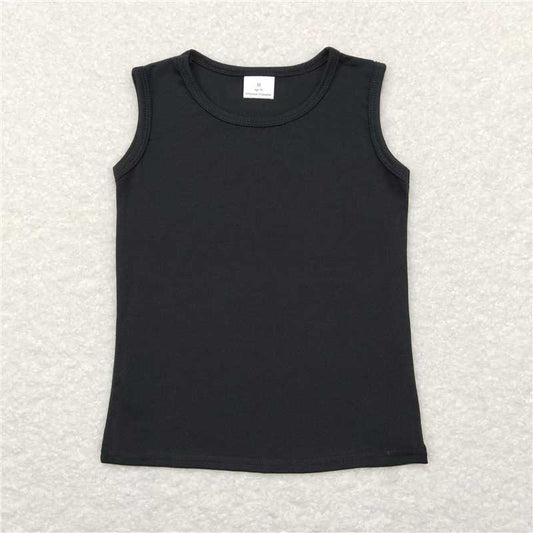 GT0419  Black sleeveless cotton baby girls summer shirt