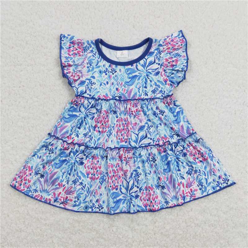 GT0474 floral Tier Short Flutter Shirt