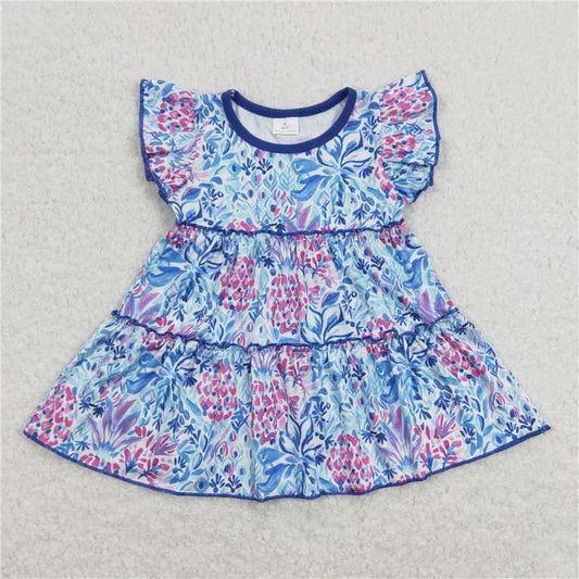 GT0474 floral Tier Short Flutter Shirt