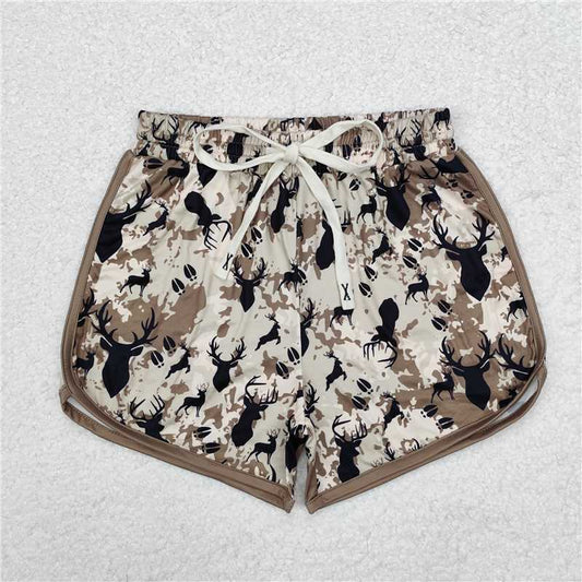 SS0371  Adult Women Green Deer Hunting Summer Shorts