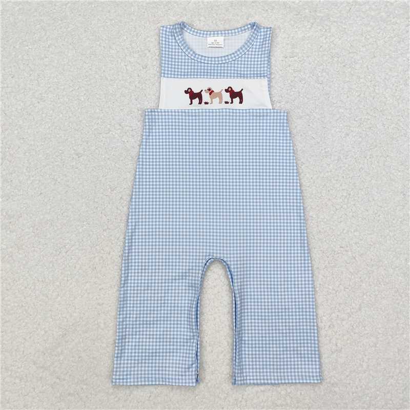 SR1868 Baby Infant Toddler Boys Three Dogs Straps Rompers